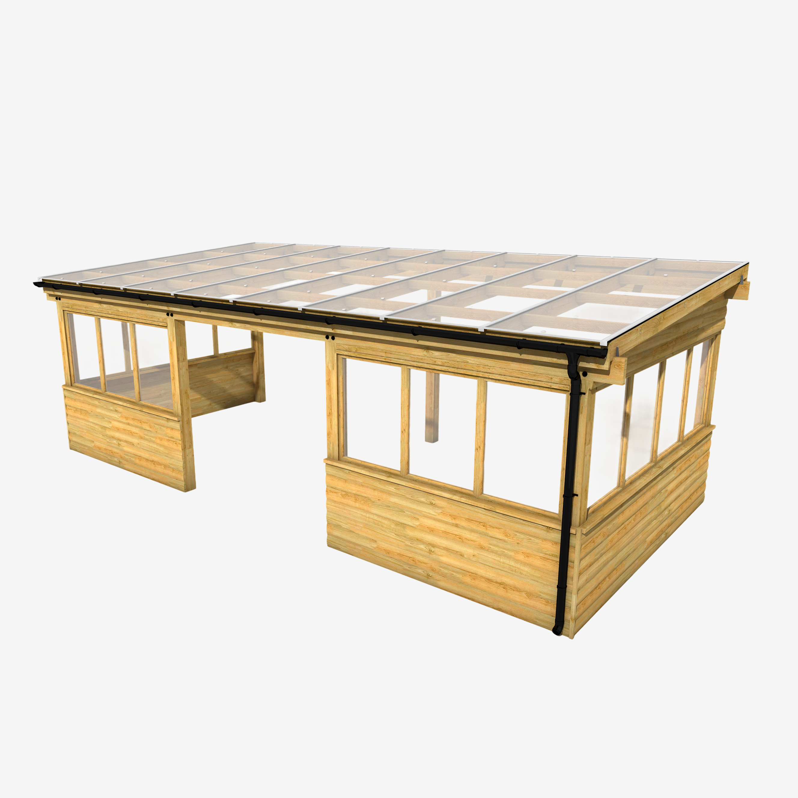 Freestanding Timber Canopy 8m x 4m with Cladding and Glazing