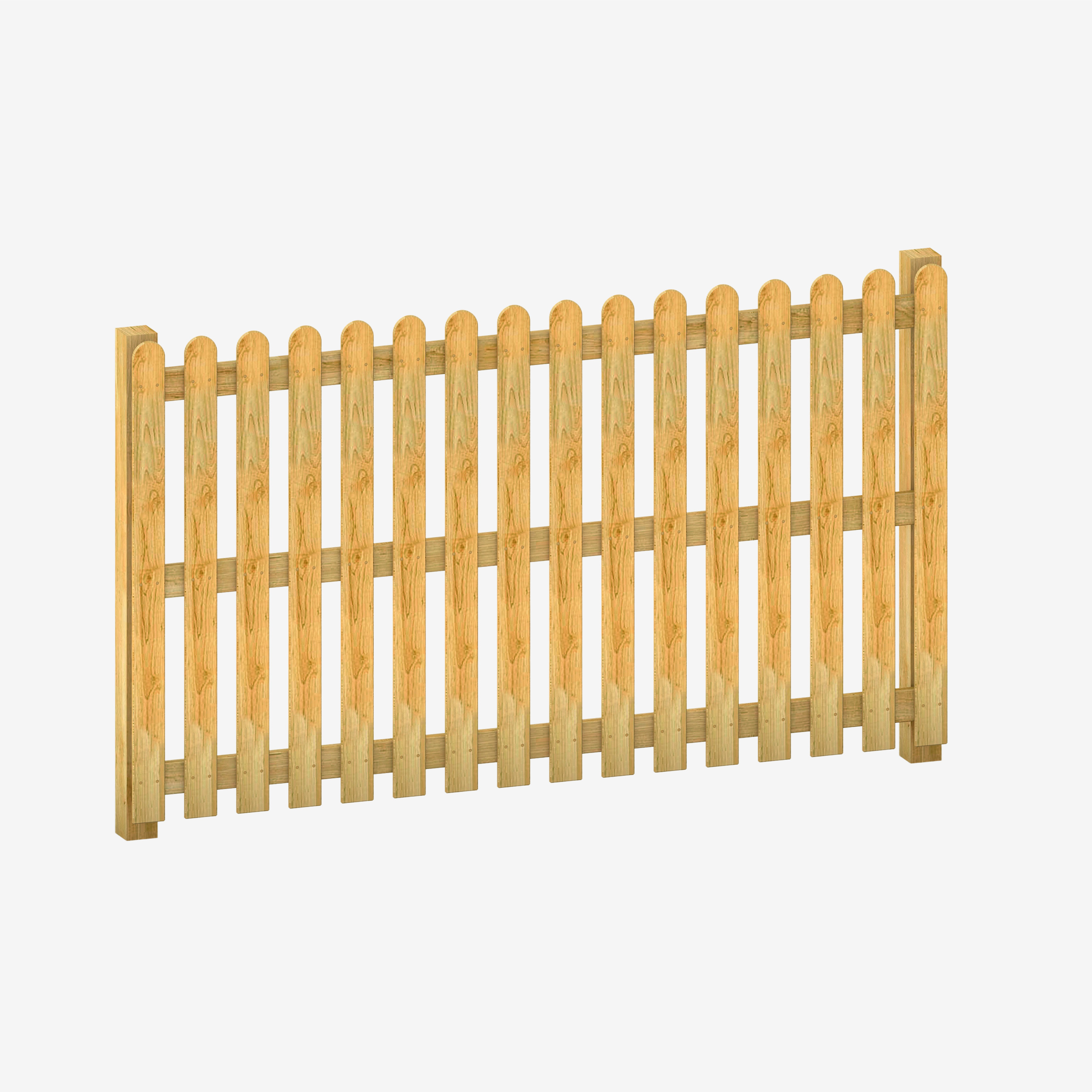 Timber Bow Top Fence 1.5m