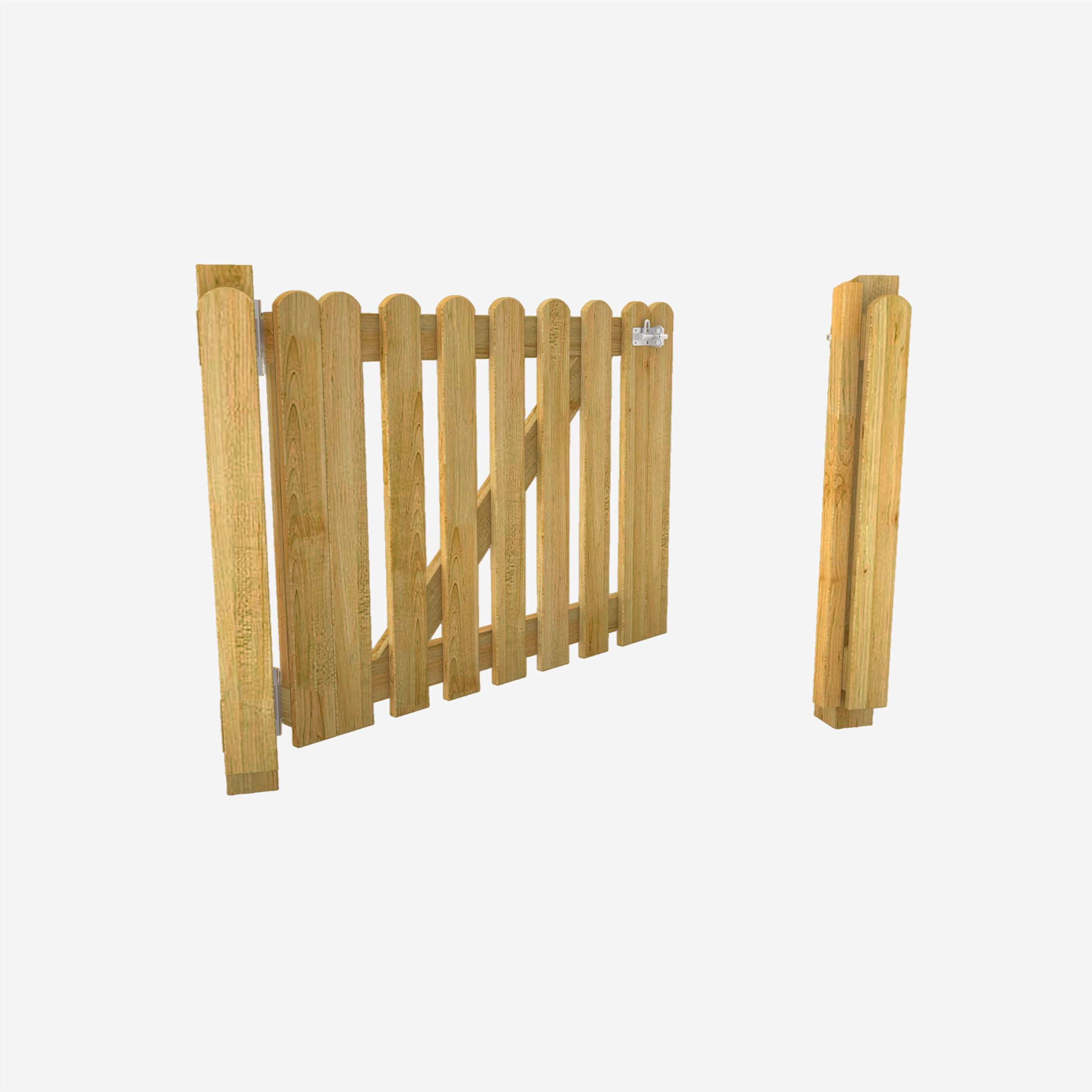 Timber Bow Top Fence Gate 1m