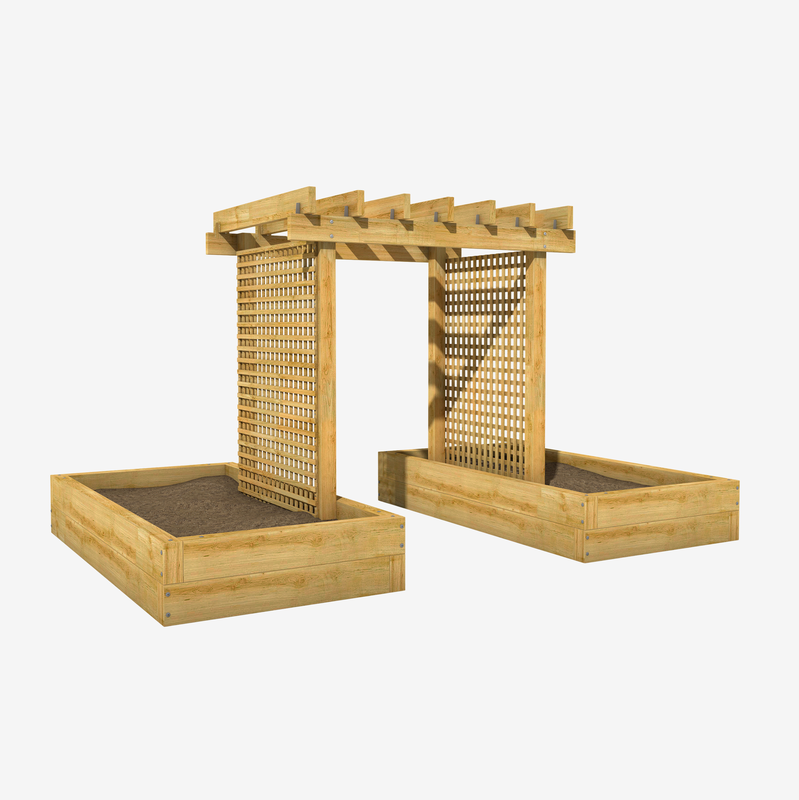 Trellis Archway with Sleeper Planters