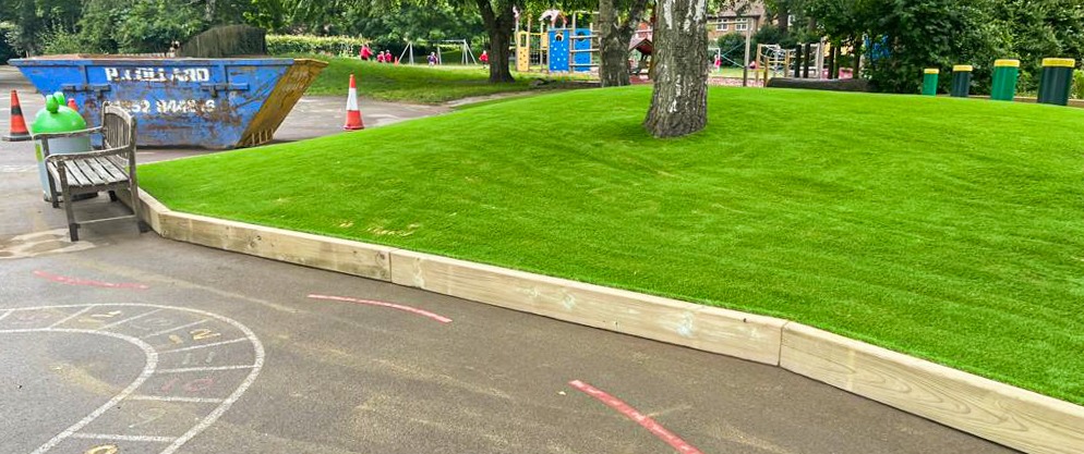 An all wether play area for Parsonage Fam Nursery and Infant School