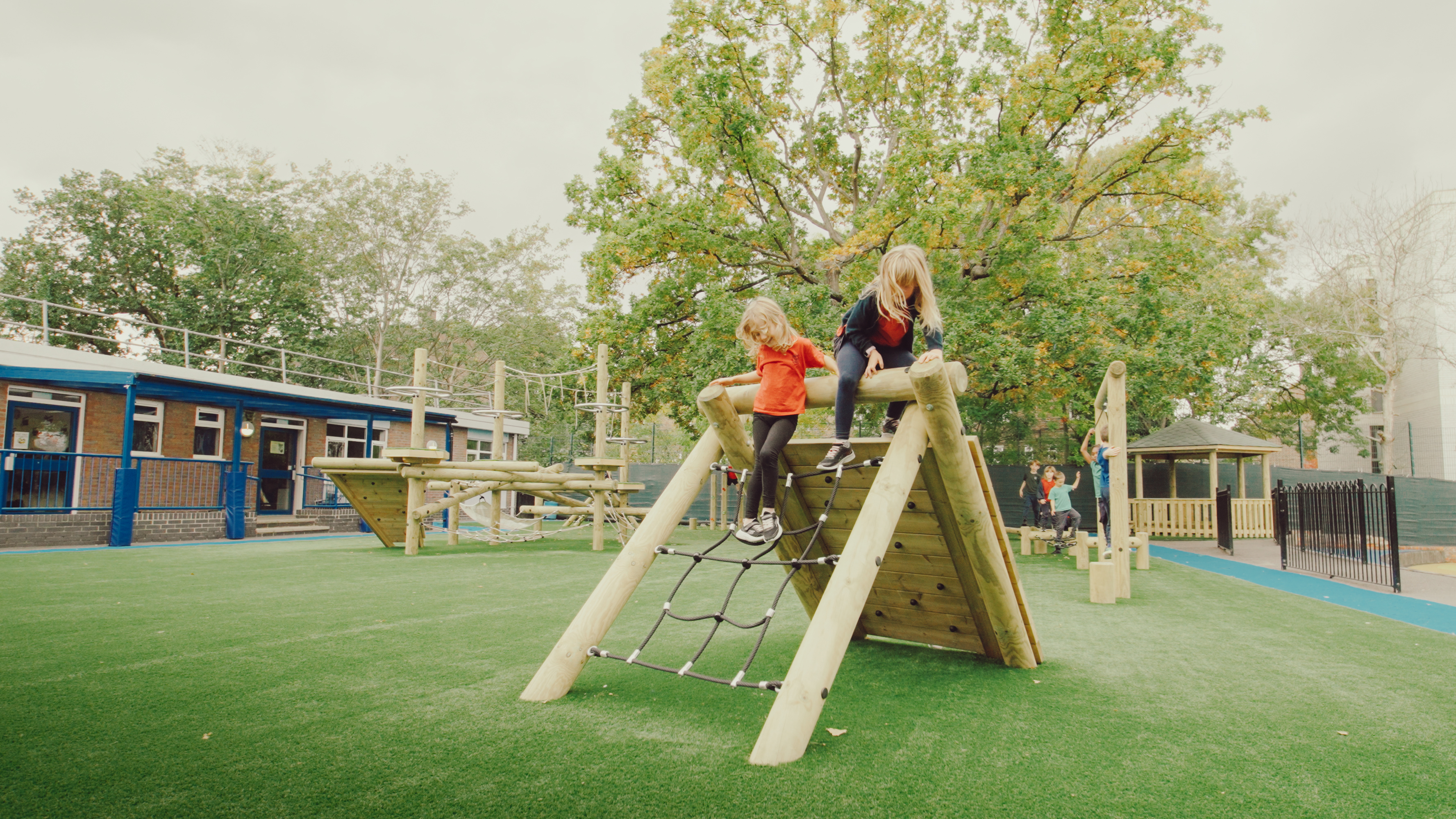 Children on climbing equipment