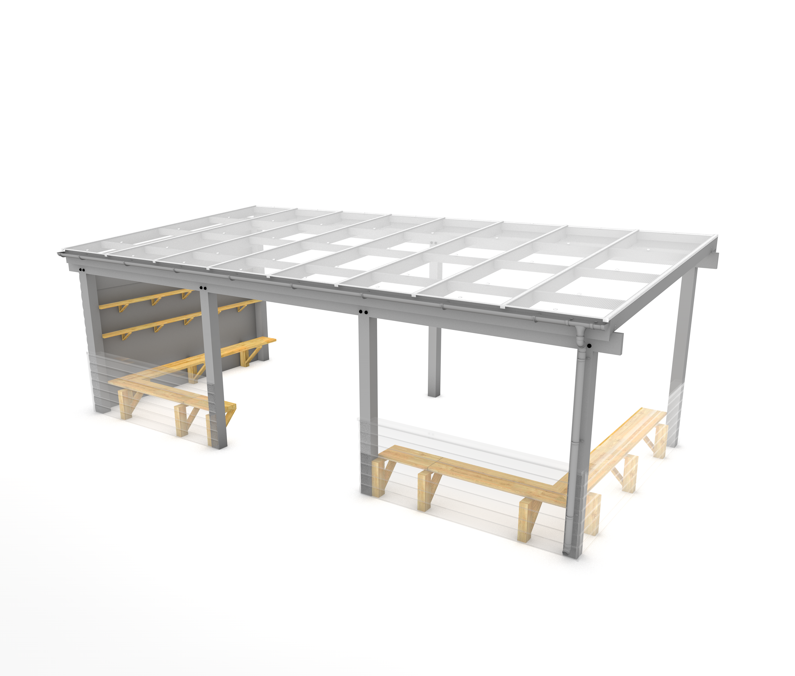 Canopy with Shelves and Benches