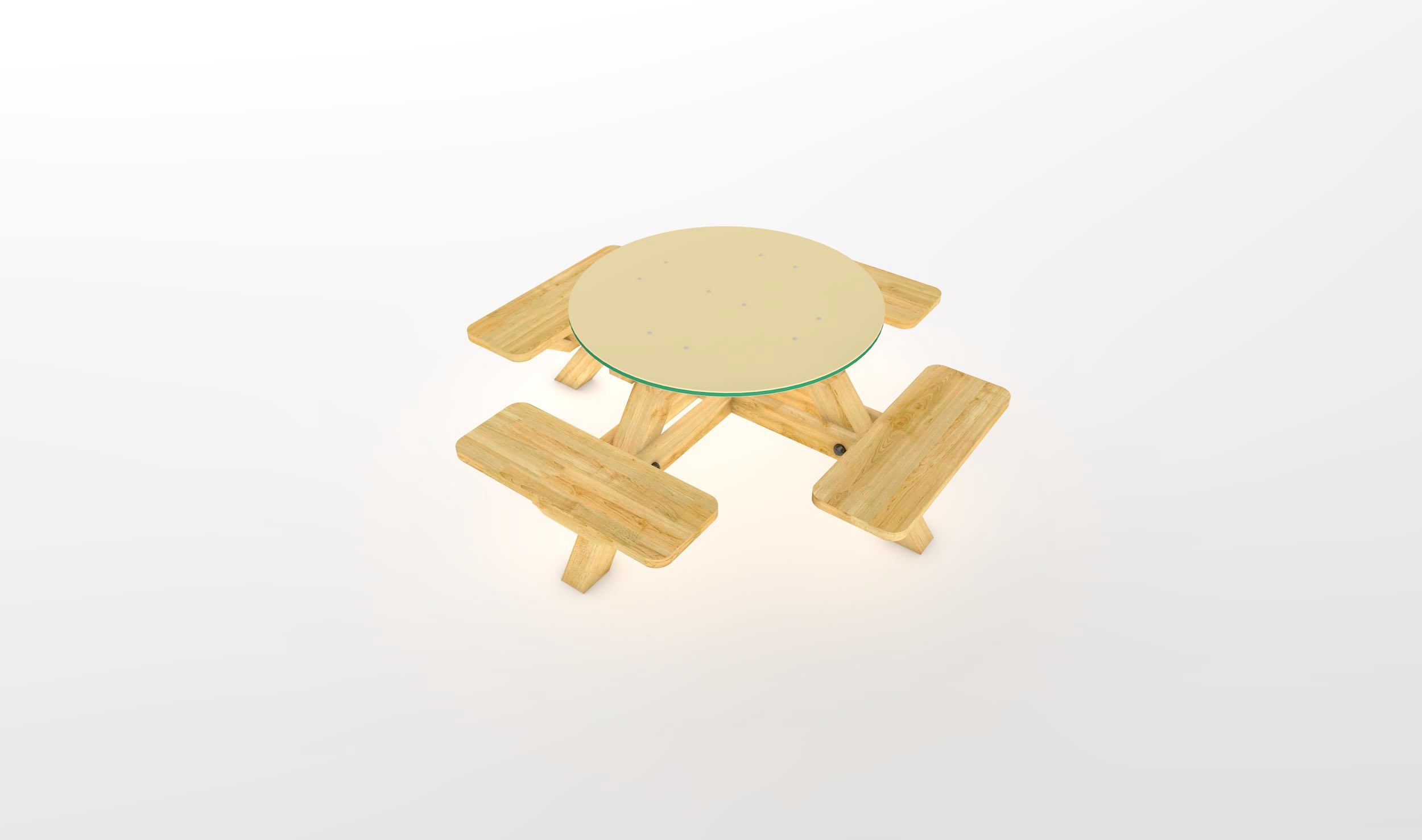 Round Picnic Table with Solid Top