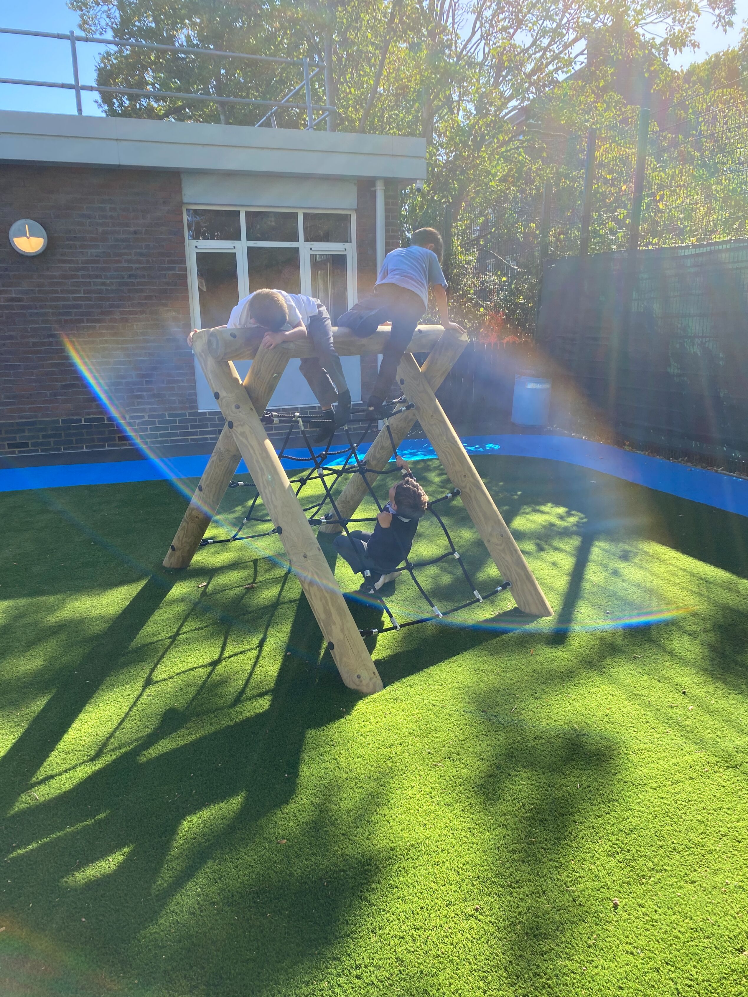 A Frame Net Climber in St Bartholomew's school playground
