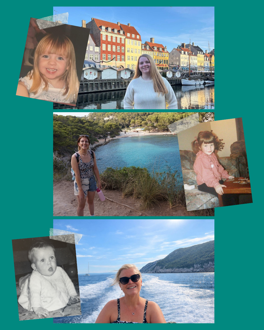 International Women's Day collage of photos of Phoenix Play staff