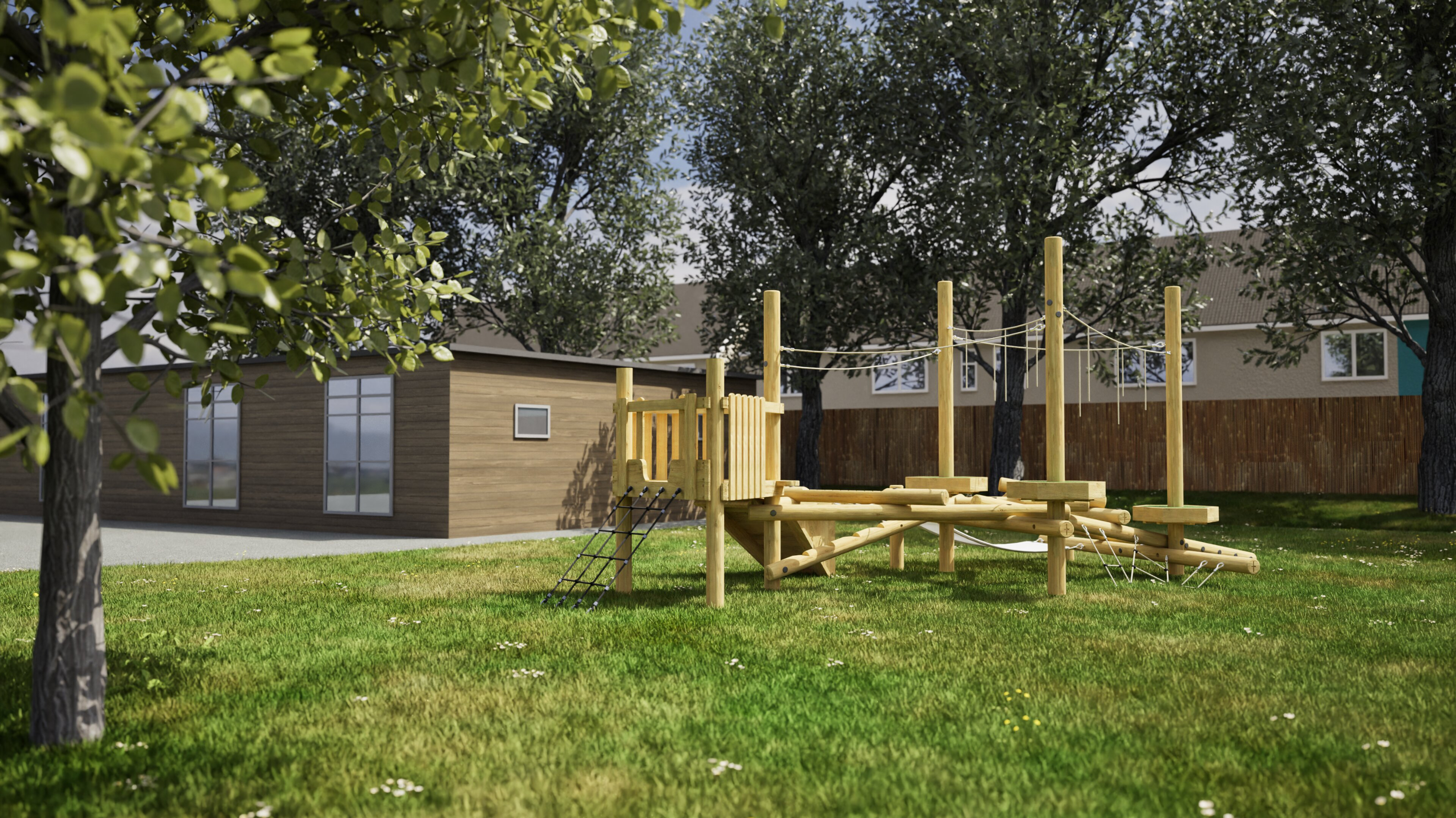 Treehouse with Climbing Net