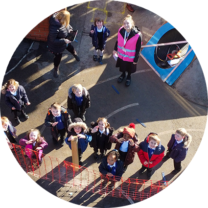 Children enjoying the installation
