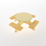 Round Picnic Table with Solid Top